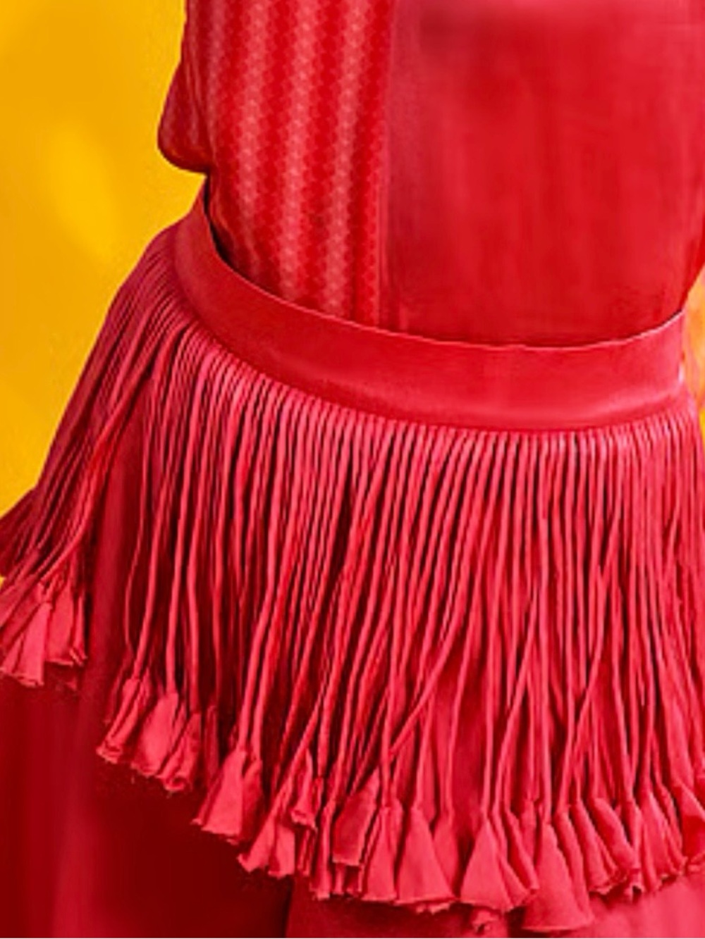 UNIQUE Indian bohemian peachy orange Fringe BELT!!